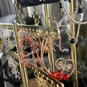 Elegant 14k gold plated snd Carnelian earrings